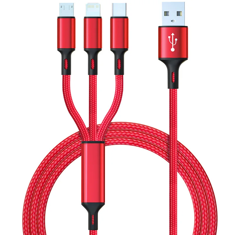 one for three mobile phone data cable for Android TYPEC three-in-one usb braided fast charge, Black/red/gray/blue
one for three mobile phone data cable for Android TYPEC three-in-one usb braided fast charge, Black/red/gray/blue
