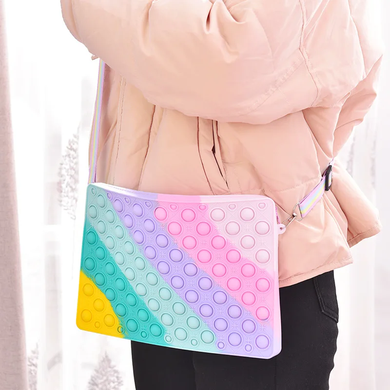 BM9477 Dropshipping Rainbow Bubble Silicone Purses Pop Fidget Handbags Push Sensory Anti Stress Fidget Ladies Shoulder Bag
BM9477 Dropshipping Rainbow Bubble Silicone Purses Pop Fidget Handbags Push Sensory Anti Stress Fidget Ladies Shoulder Bag