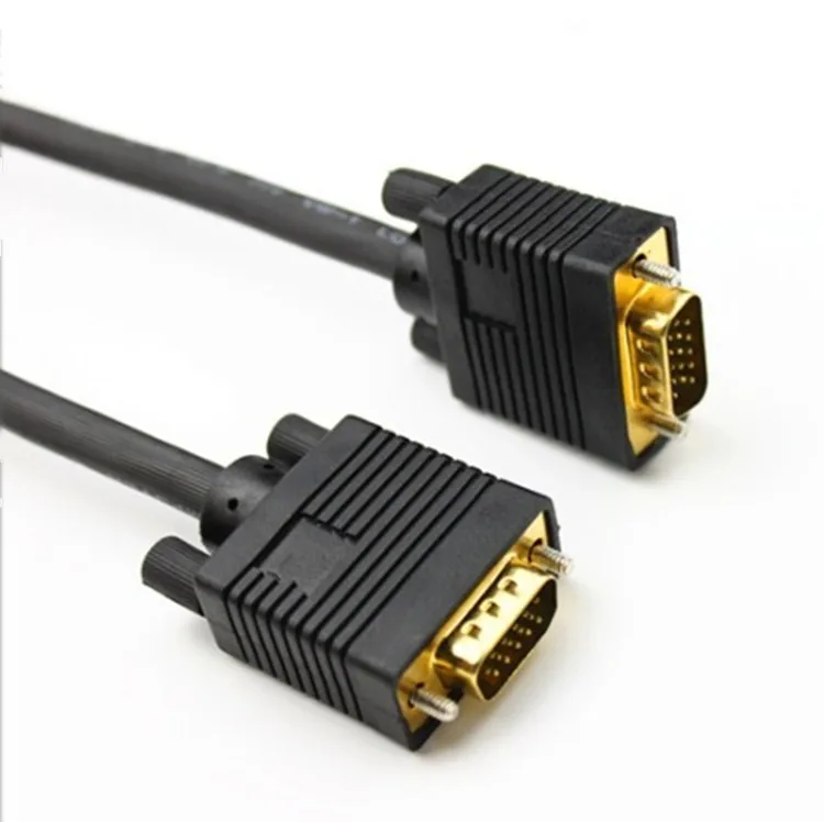 15 pin Gold connector male to male VGA cable 1.5M 3+4/3+6 15pin  For Computer Projector