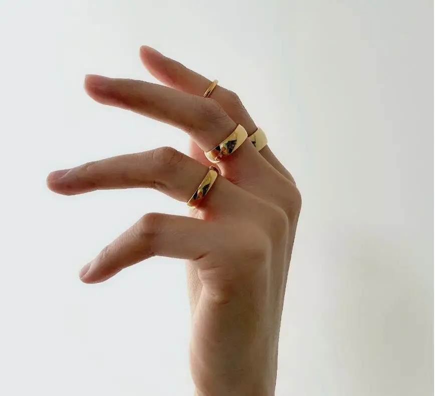 Wholesale Stainless Steel 18K Gold Plated Women Simple and Bold Minimalist Band Rings Thin Wide Dome Stackable Rings, Silver,gold,rose gold custom
Wholesale Stainless Steel 18K Gold Plated Women Simple and Bold Minimalist Band Rings Thin Wide Dome Stackable Rings, Silver,gold,rose gold custom