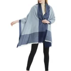 100% Shawl 100% Cashmere Shawl Checked Cashmere Customizable Double-sided 100% Cashmere Shawl