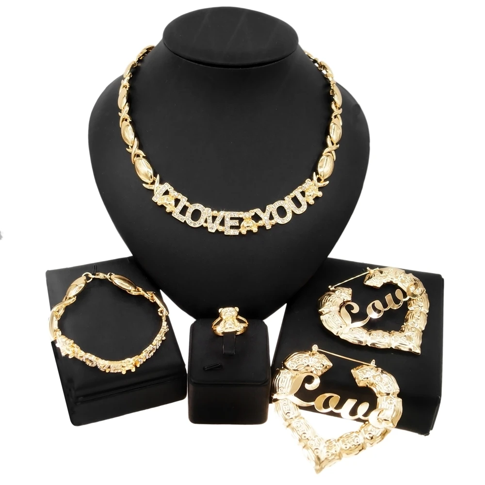 Yulaili Big Teddy Bear Xo Necklace Set I Love You Hug and Kiss CZ Zirconia Hawaiian Jewelry Big Earrings Set Jwelery Women X0142
Yulaili Big Teddy Bear Xo Necklace Set I Love You Hug and Kiss CZ Zirconia Hawaiian Jewelry Big Earrings Set Jwelery Women X0142