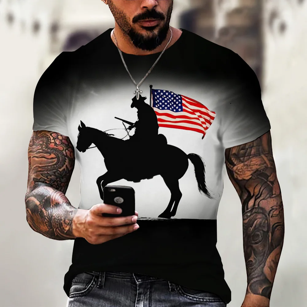 American hot selling men's horse picture theme style 3d T-shirt transfer paper t shirts, Customized color
American hot selling men's horse picture theme style 3d T-shirt transfer paper t shirts, Customized color