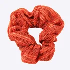 Factory Direct Sale Girl Elastic Hairdressing Rope Hollow Out Knitting Red Color Scrunchies