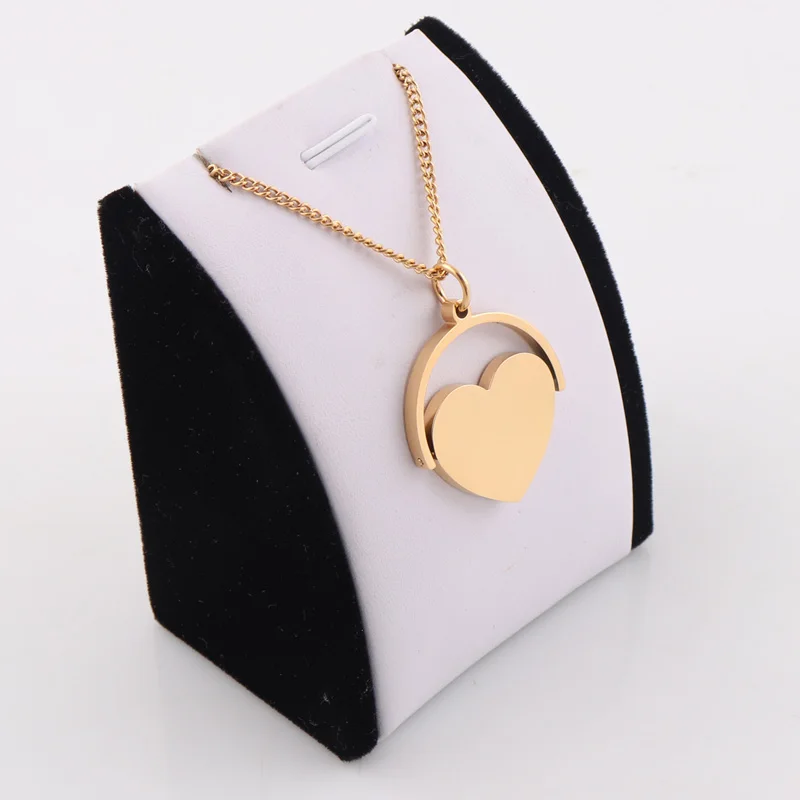 Gold Plated Personalized Blank Stamp Heart Shape Stainless Steel