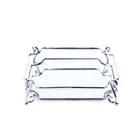 wholesale classic mirror tray metal silver rectangular home decor vanity tray mirror serving tray