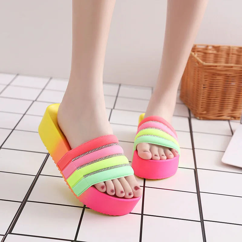 PVC thick bottom summer fashion diamond slippers rhinestone high heel sandals platform shoes for women, Black,pink,orange,peach
PVC thick bottom summer fashion diamond slippers rhinestone high heel sandals platform shoes for women, Black,pink,orange,peach