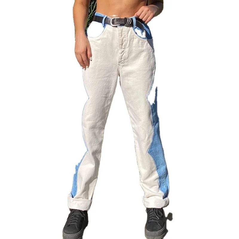 Stylish Fall Winter Female Pantalones Cotton Blue White High Waist Hip Hop Casual Street Wear Stright Denim Jeans For Women, Customized color
Stylish Fall Winter Female Pantalones Cotton Blue White High Waist Hip Hop Casual Street Wear Stright Denim Jeans For Women, Customized color