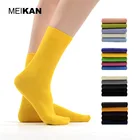MEIKAN Cheap Hot Sale Colorful Terry Thin Bamboo Socks Dress Crew Men&Women Cotton Custom Socks