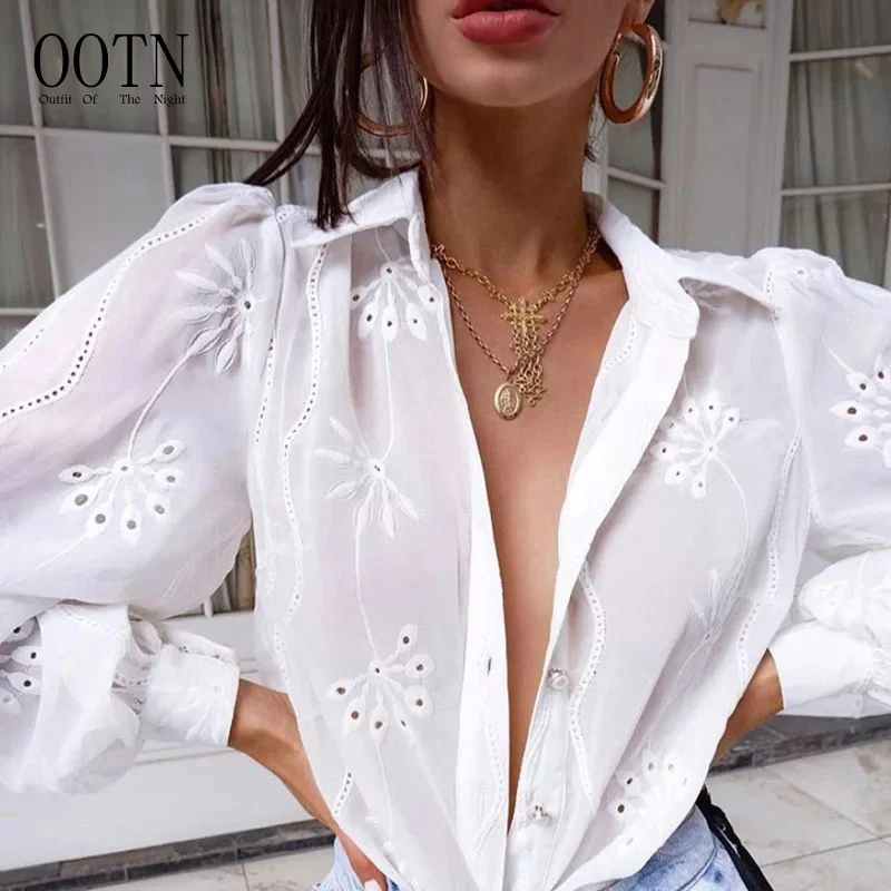 OOTN Lace Shirts Long Puff Sleeve Casual Flower Embroidery Buttons Down Blouse Tops Office Lady Women Fashion Crochet
OOTN Lace Shirts Long Puff Sleeve Casual Flower Embroidery Buttons Down Blouse Tops Office Lady Women Fashion Crochet