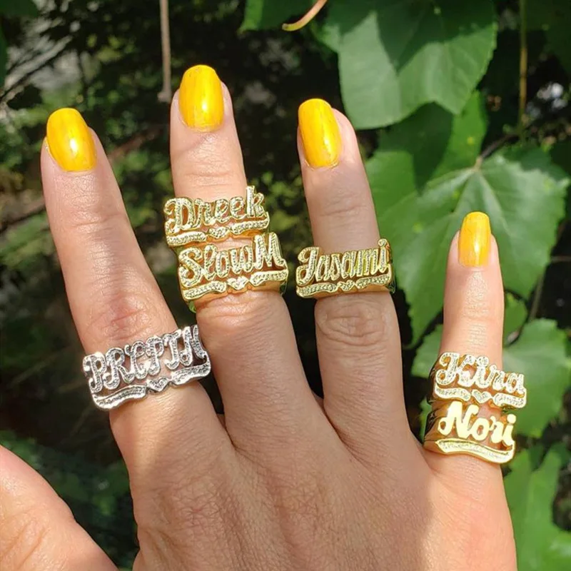 Personalized 3D Finger Name Ring gold plated women man custom letter rings For Gifts
Personalized 3D Finger Name Ring gold plated women man custom letter rings For Gifts
