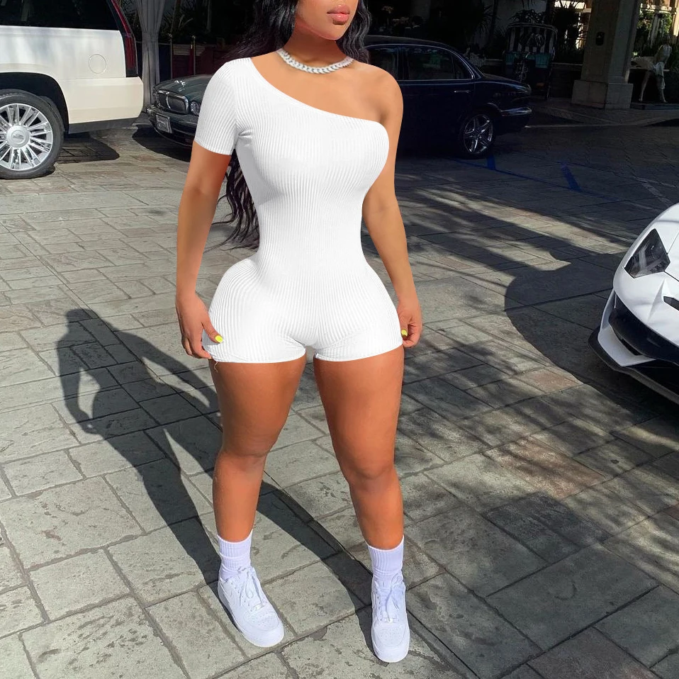 FS2959D One Shoulder Biker Shorts Rompers Sporty Workout Activewear Playsuits Solid colors Women jumpsuits
FS2959D One Shoulder Biker Shorts Rompers Sporty Workout Activewear Playsuits Solid colors Women jumpsuits