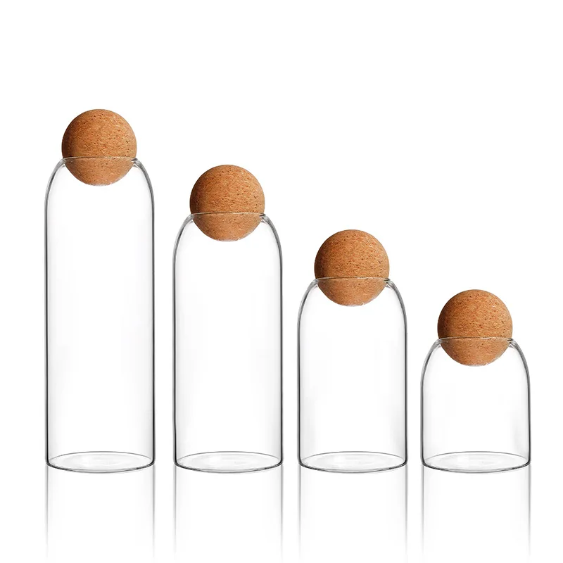 Hot selling handmade high borolicicate glass bottle glass storage jar with round cork lid, Transparent
Hot selling handmade high borolicicate glass bottle glass storage jar with round cork lid, Transparent