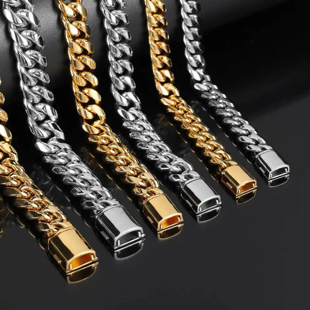 Different Size Men Gold Plated Jewelry Stainless Steel Cuban Link Chain Link Necklace
Different Size Men Gold Plated Jewelry Stainless Steel Cuban Link Chain Link Necklace