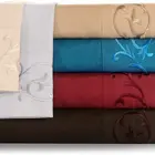 Embroidered Bedding Sheet Set Scroll Flowers
