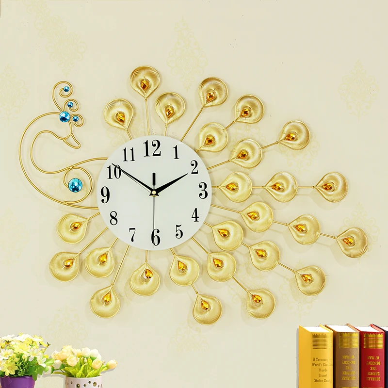 Large Metal America Style Peacock Wall Clocks For Living Room Home Decoration Wall Watches, Gold
Large Metal America Style Peacock Wall Clocks For Living Room Home Decoration Wall Watches, Gold