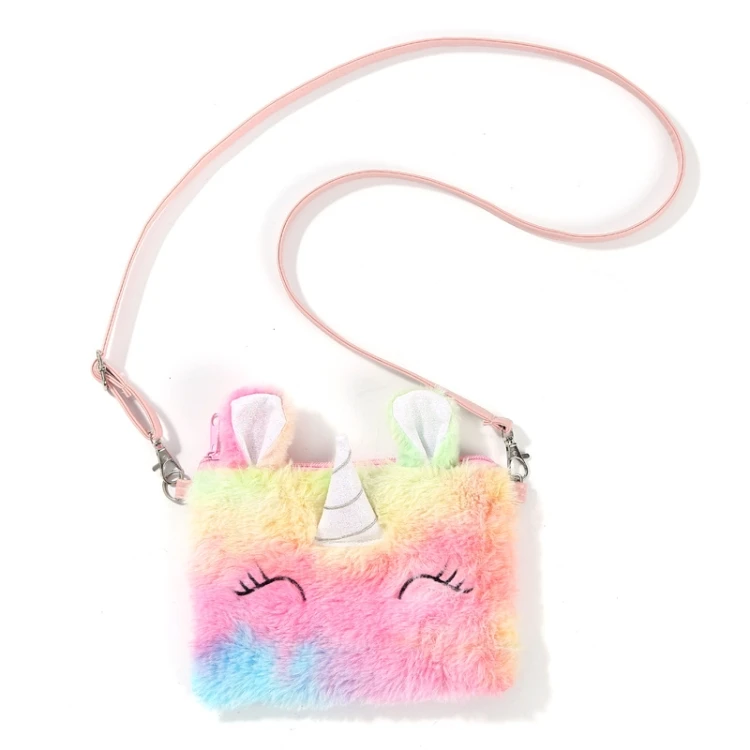 Unicorn Cartoon Shaped Plush Hand Bag Hang Card Holder Bags Promotional Coin Purse Bag, Purple green and colorful
Unicorn Cartoon Shaped Plush Hand Bag Hang Card Holder Bags Promotional Coin Purse Bag, Purple green and colorful