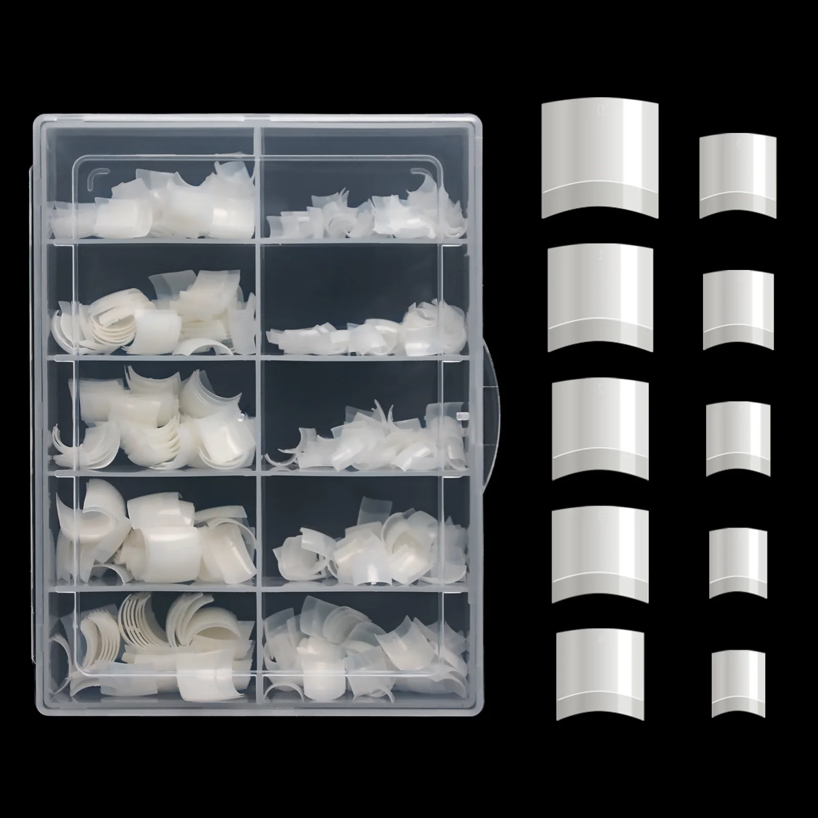 500pcs new short natural clear high-quality acrylic semi-covered square French false nail tips
500pcs new short natural clear high-quality acrylic semi-covered square French false nail tips