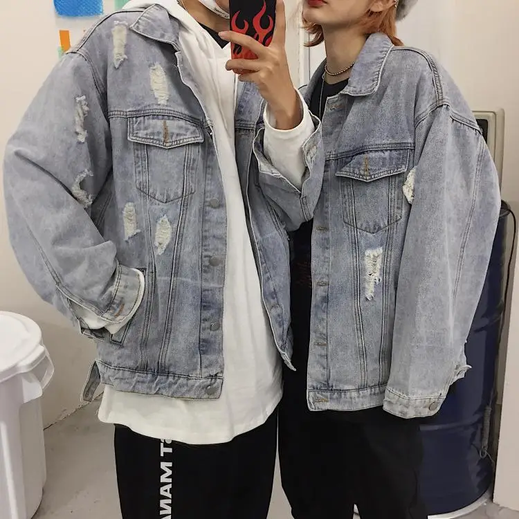 Wholesale Extreme Winter Korean loose oversize denim jacket rip hole destroy vintage men's unisex teenagers jacket coat
Wholesale Extreme Winter Korean loose oversize denim jacket rip hole destroy vintage men's unisex teenagers jacket coat