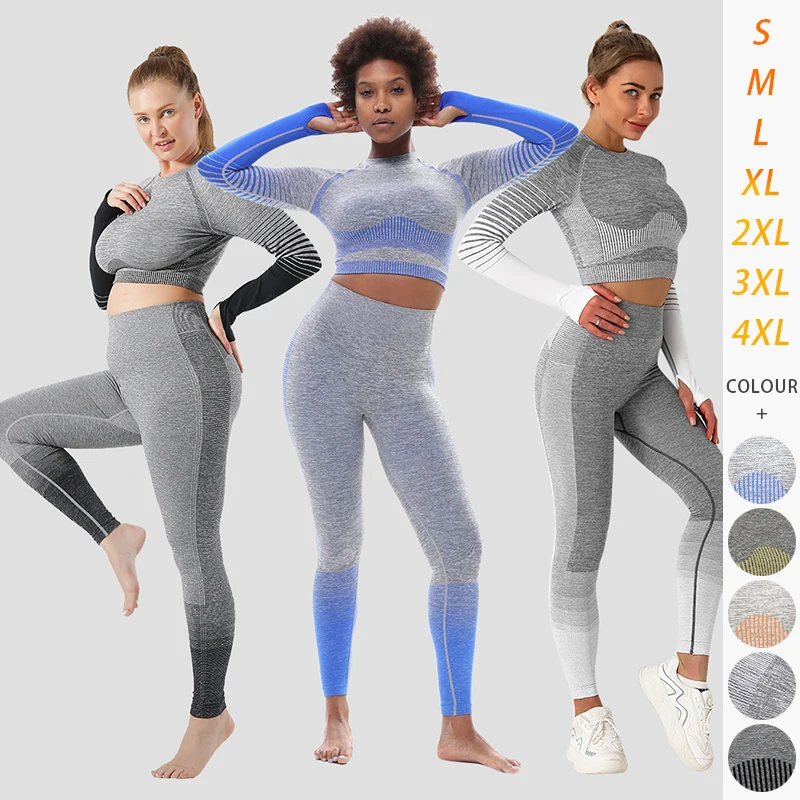 2022 women 2 piece seamless yoga set tripe design sport wear plus size 3xl 4xl long sleeve shirt leggings big size yoga set
2022 women 2 piece seamless yoga set tripe design sport wear plus size 3xl 4xl long sleeve shirt leggings big size yoga set