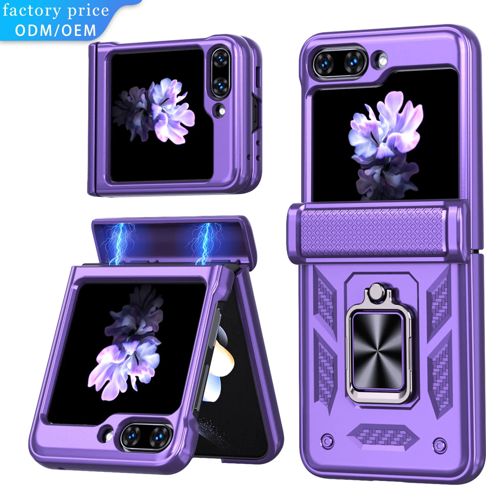 New Product For Samsung Galaxy Z Flip 5 Case With 360 Rotate Ring Stand Magnetic and Automatic Redbound Hinge Phone case
New Product For Samsung Galaxy Z Flip 5 Case With 360 Rotate Ring Stand Magnetic and Automatic Redbound Hinge Phone case