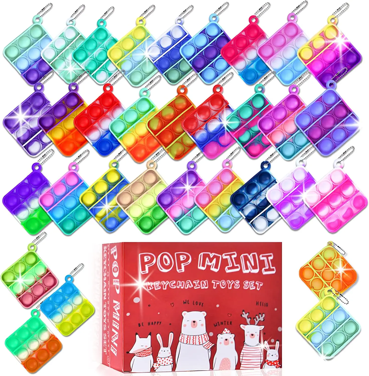 

Custom Logo Keychain pop up fidget toy Stress Relief Pop Push it Bubble Fidget Sensory Toys