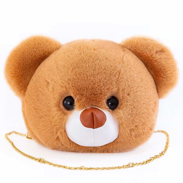 Faux Fur Bear Cartoon Head Messenger Bag Shoulder Chain Bag For makeup travel bag and Shopping, Dark gray, light gray, khaki,grayish white, white, pink
Faux Fur Bear Cartoon Head Messenger Bag Shoulder Chain Bag For makeup travel bag and Shopping, Dark gray, light gray, khaki,grayish white, white, pink