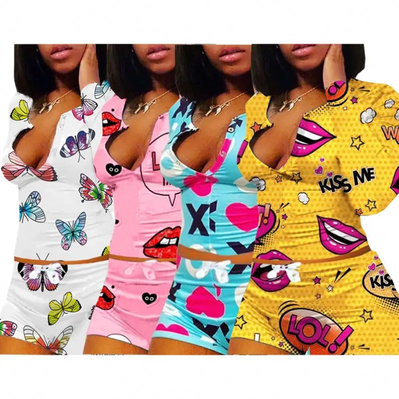 2021 New Arrival Fall Long Sleeve pajamas Womens 2 Piece Outfit Ladies Two Piece Sets sleepwear for women, As picture 
2021 New Arrival Fall Long Sleeve pajamas Womens 2 Piece Outfit Ladies Two Piece Sets sleepwear for women, As picture