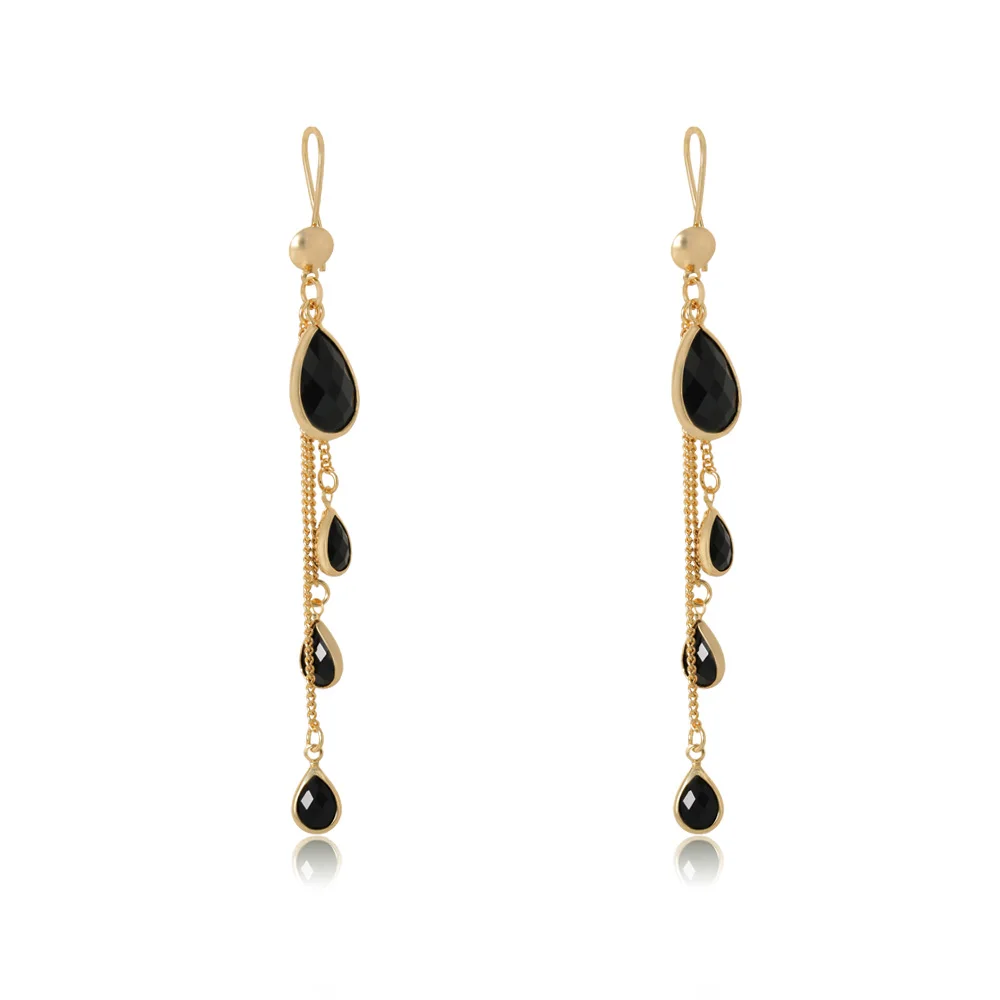 Wholesale simple design black tassel earring crystal long earring bohemian earrings jewelry
Wholesale simple design black tassel earring crystal long earring bohemian earrings jewelry
