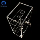 YongJing Customized Clear Wholesale Cosmetic Plastic Square Display Case Acrylic Hinged Box