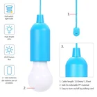 Holiday Lamp Christmas Holiday Night LED Hanging Bulb AAA Battery Tent Lamp Decorative Cord Pull Light
