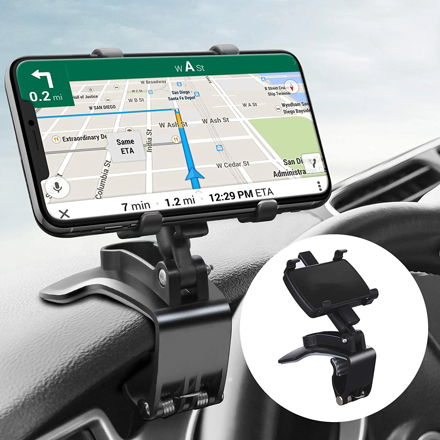 Dashboard Car Phone Holder Mount 360 Degree Rotation with Clip Multi-Function Universal Compatible with iPhone 12 11, Customized color
Dashboard Car Phone Holder Mount 360 Degree Rotation with Clip Multi-Function Universal Compatible with iPhone 12 11, Customized color