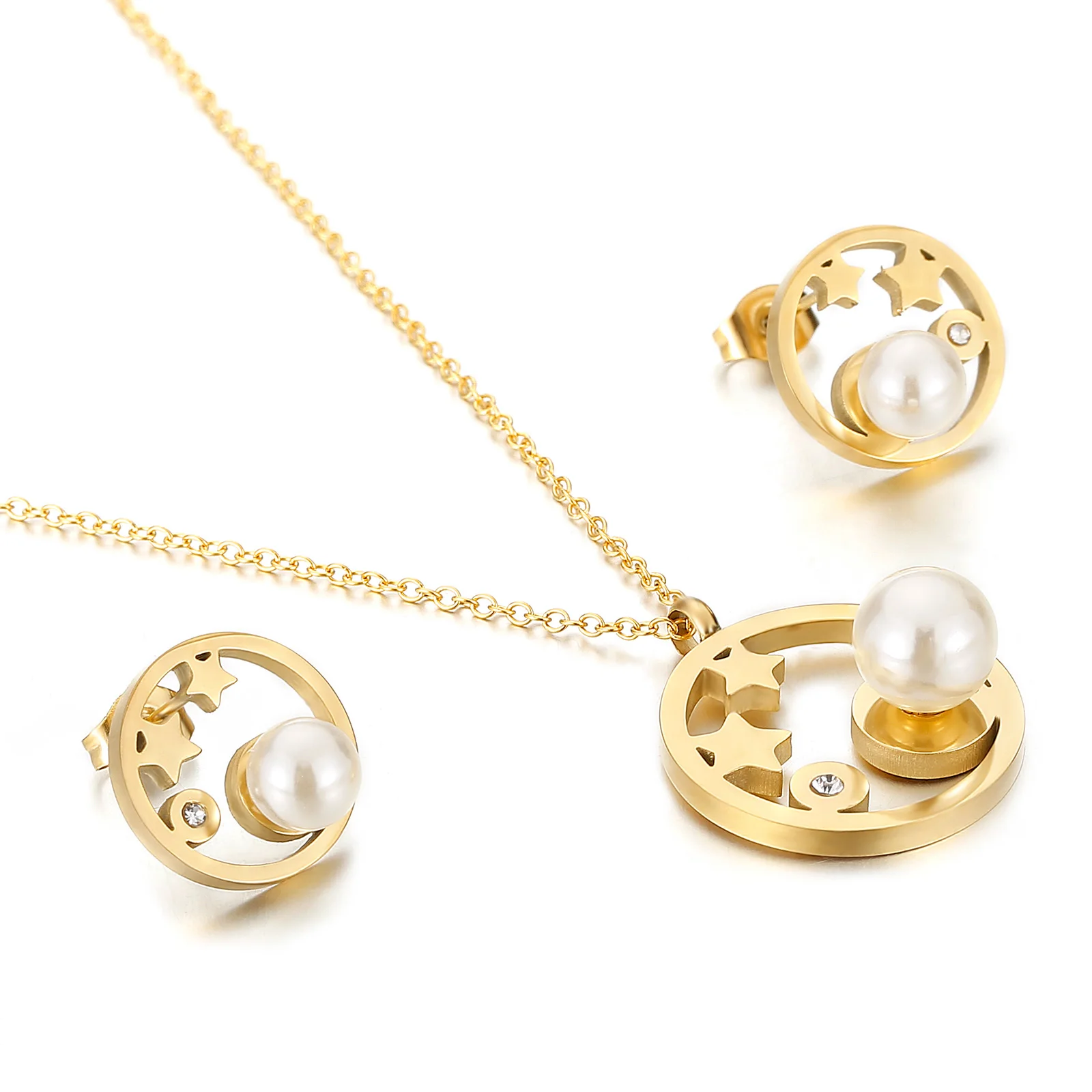 Fashion Star Pendant Necklace And Earring Star Shell Jewelry Stainless Steel Set For Women
Fashion Star Pendant Necklace And Earring Star Shell Jewelry Stainless Steel Set For Women