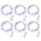 Christmas Decor CR2032 Waterproof Battery Operation 2M 20 LED Copper Wire Battery Operated LED Micro String Light
