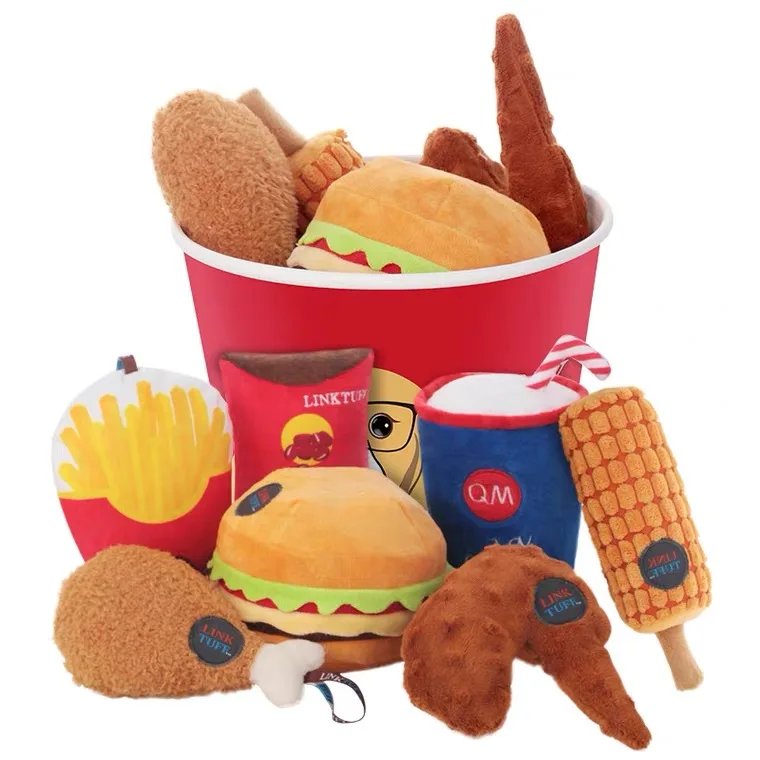 Fried Chicken Burger Family Bucket Teddy Corgi Pet Supplies Pet Plush Squeak Pet Dog Chew Toy Set, Plush carton dog secy toy
Fried Chicken Burger Family Bucket Teddy Corgi Pet Supplies Pet Plush Squeak Pet Dog Chew Toy Set, Plush carton dog secy toy