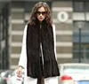 Factory wholesale winter warm thick long knitted real mink fur scarf for women