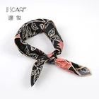 Manufacturer custom digital printed myanmar sheer black chiffon square scarf