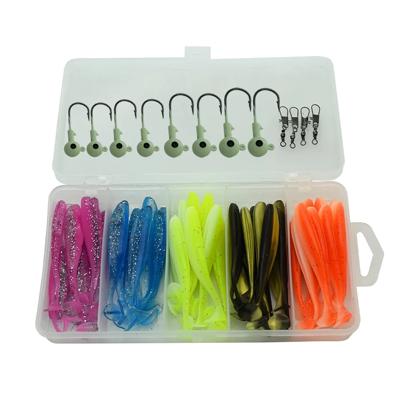 37pcs/box kit rock & sea & lure fishing lead head hook& T tail soft worm grub lure pesca bass fishing bait box combo set
37pcs/box kit rock & sea & lure fishing lead head hook& T tail soft worm grub lure pesca bass fishing bait box combo set