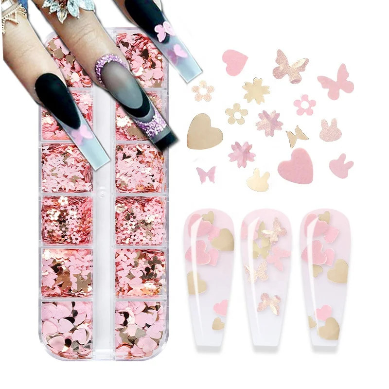 Nail Art Sequins Pink Mixed Love Heart Butterfly Flower Slice Flake For DIY Manicure Decoration Designer Nail Sequins
Nail Art Sequins Pink Mixed Love Heart Butterfly Flower Slice Flake For DIY Manicure Decoration Designer Nail Sequins