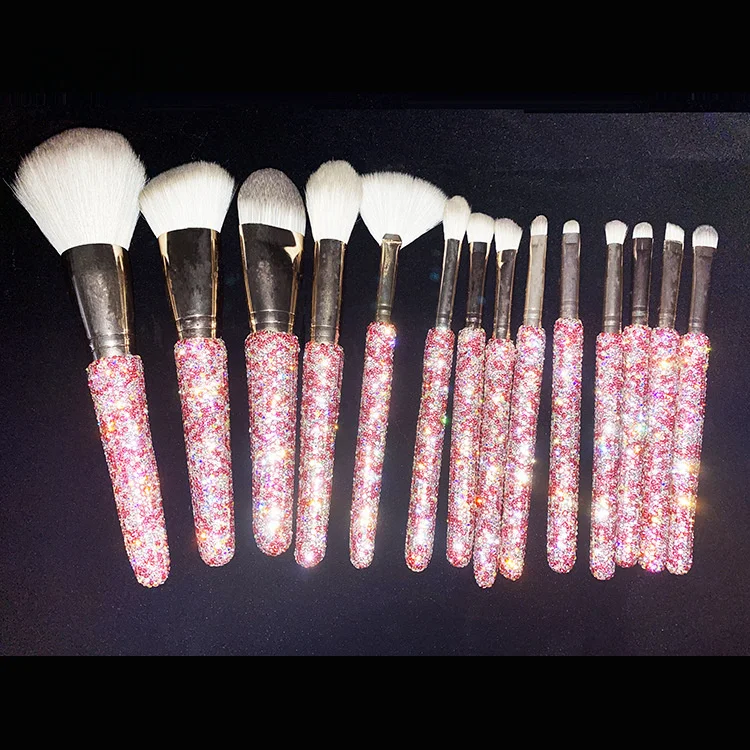wholesale 14pcs sparkling custom luxury pink rhinestone holographic glitter crystal diamond rose bling makeup brushes
wholesale 14pcs sparkling custom luxury pink rhinestone holographic glitter crystal diamond rose bling makeup brushes