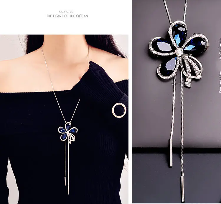 FN09 High quality Rhinestones flower pendant necklace jewelry long chain necklaces
FN09 High quality Rhinestones flower pendant necklace jewelry long chain necklaces
