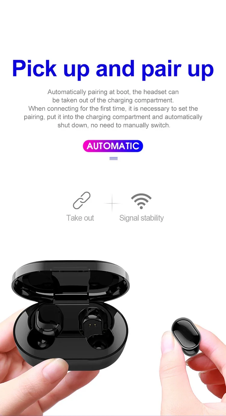 M1 TWS in Ear Wireless Earbuds IPX6 Waterproof Automatic Pairing Wireless Earphone Noise Cancelling Touch Control Headphone - ANKUX.COM
