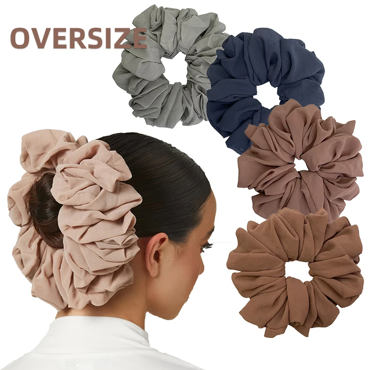 Hot selling large size scrunchies chiffon solid color flower large oversize hijab scrunchies for women
Hot selling large size scrunchies chiffon solid color flower large oversize hijab scrunchies for women