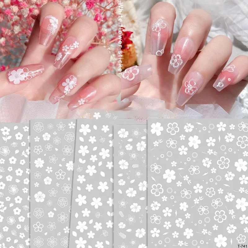 Paso Sico Spring White Flowers Decal Popular Design 3D Bride Manicure Decoration Nail Art Sticker for DIY
Paso Sico Spring White Flowers Decal Popular Design 3D Bride Manicure Decoration Nail Art Sticker for DIY
