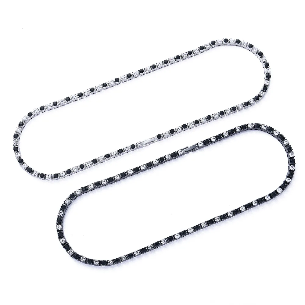 Hot Selling 5mm Gold Plated Stainless Steel Black And White Zircon Initial Tennis Necklace Jewelry
Hot Selling 5mm Gold Plated Stainless Steel Black And White Zircon Initial Tennis Necklace Jewelry