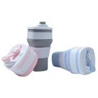 Wholesale Cheap Travel Camping Folding Up Silicone Water Coffee Cup Foldable Silicone Collapsible Coffee Cup