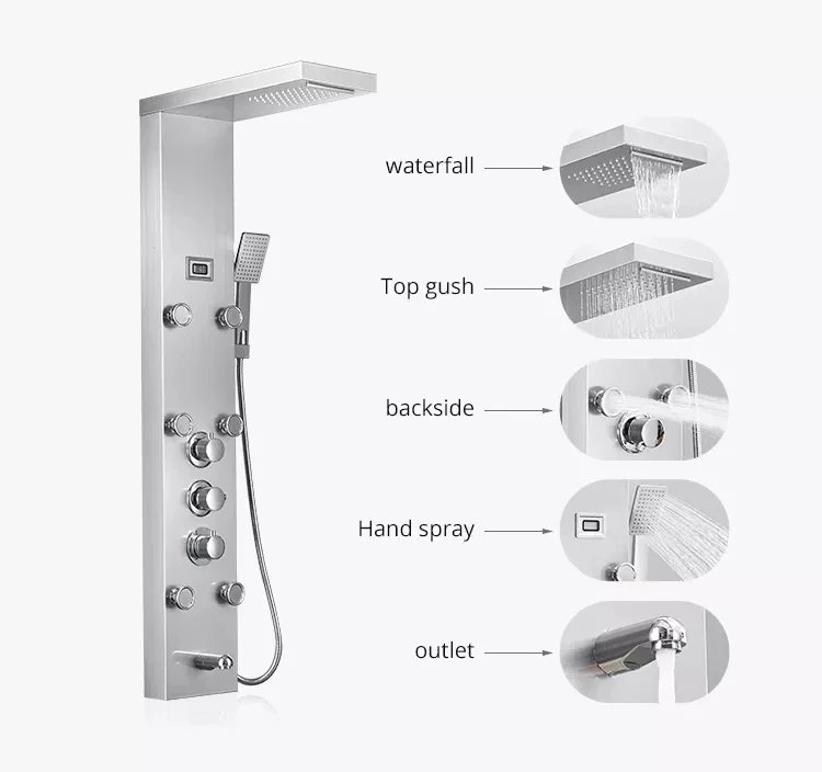 Smart Display Water Temperature High Quality Constant Temperature Waterfall Bathroom Shower Panel With Shower Panel
Smart Display Water Temperature High Quality Constant Temperature Waterfall Bathroom Shower Panel With Shower Panel