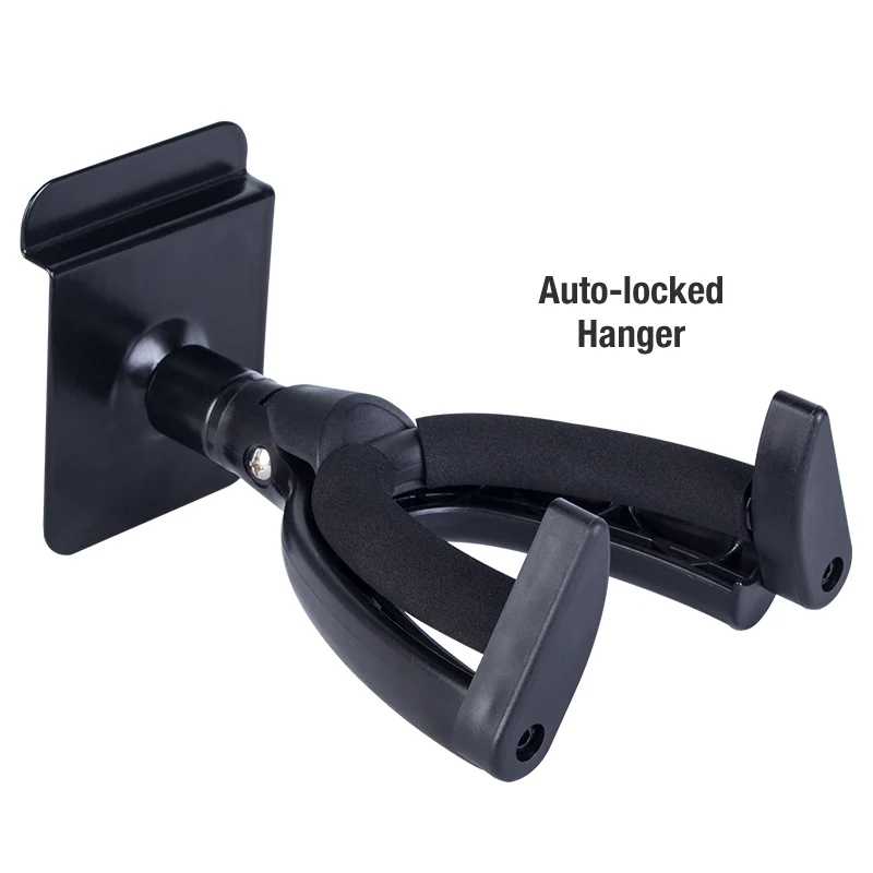 OEM Slatwall auto lock ukulele hook wall guitar hanger for guitar mount, Black painting
OEM Slatwall auto lock ukulele hook wall guitar hanger for guitar mount, Black painting