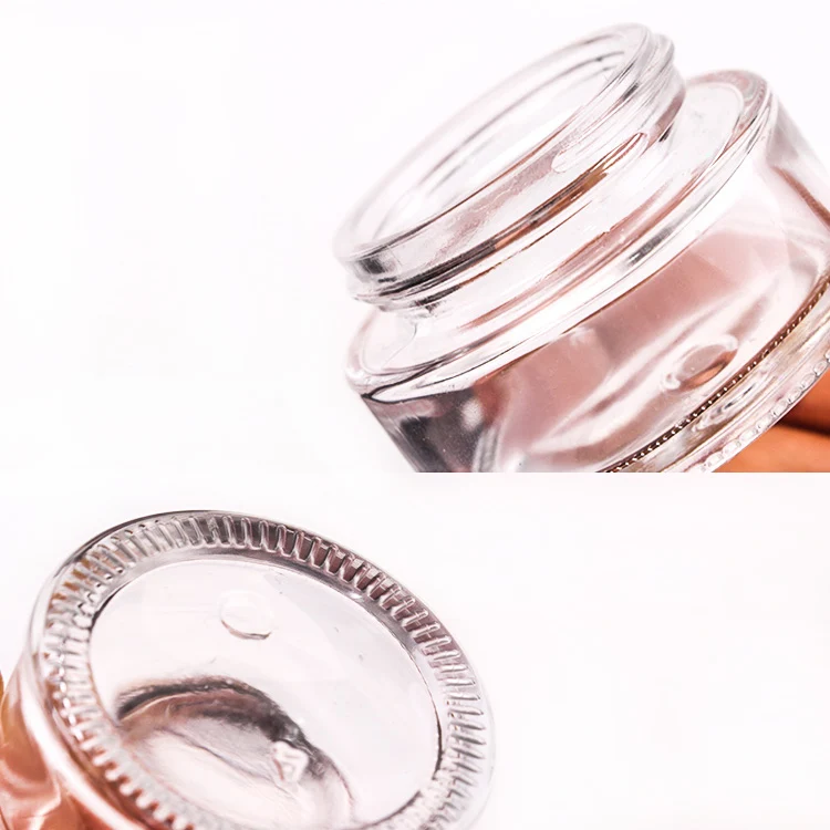 4oz clear cosmetic glass round jars bamboo lids