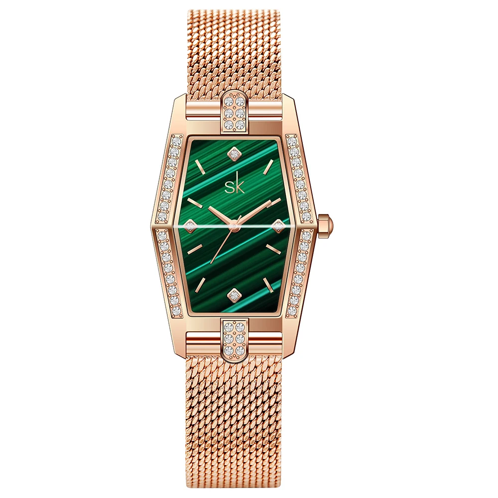 SHENGKE Square Lady Wristwatch Fashion Luxury Milanese Stainless Steel Mesh Band Genuine Leather Band Quartz Movement K0145L, Customized colors
SHENGKE Square Lady Wristwatch Fashion Luxury Milanese Stainless Steel Mesh Band Genuine Leather Band Quartz Movement K0145L, Customized colors